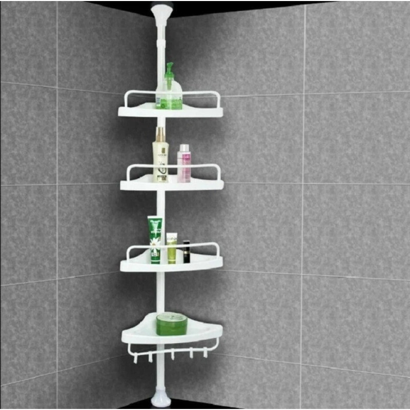 Полиця кутова Multi Corner Shelf для ванної кімнати 4-ярусна, 210×34×22 см,