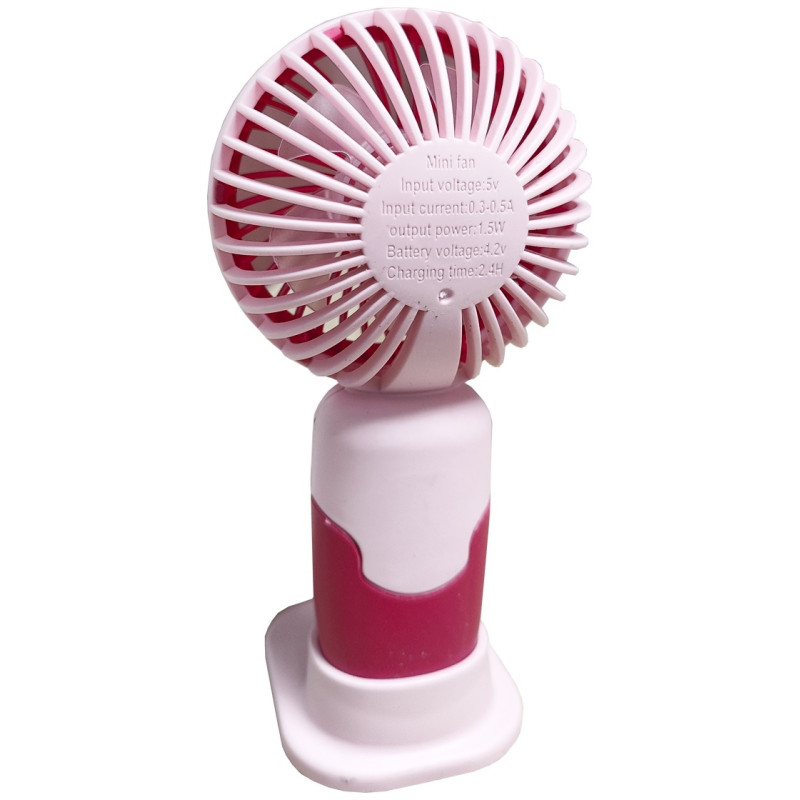 Вентилятор ручний Mini Fan MJ122 з акумулятором, підставкою для телефону, 3 режимами