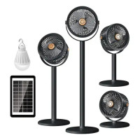 Вентилятор 4 в 1 Solar Floor Fan S39, 4000 мАг, сонячна панель, лампа, 5 швидкостей