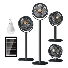 Вентилятор 4 в 1 Solar Floor Fan S39, 4000 мАг, сонячна панель, лампа, 5 швидкостей