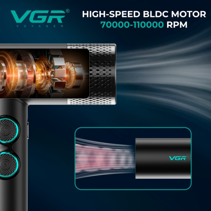 Машинка для стрижки VGR Stepless Pro 4 in 1, набір (машинка, триммер, електробритва, фен)