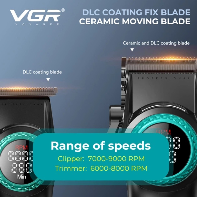 Машинка для стрижки VGR Stepless Pro 3 in 1, набор (машинка, триммер, электробритва), до 9000 об/мин- Замовити за ціною 6050 грн.