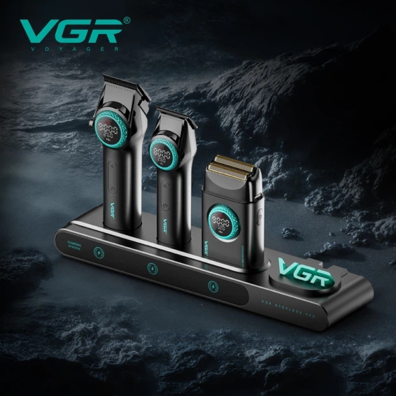 Машинка для стрижки VGR Stepless Pro 3 in 1, набор (машинка, триммер, электробритва), до 9000 об/мин- Замовити за ціною 6050 грн.