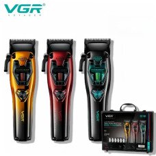 Машинка для стрижки VGR V‑668 Vector Motor 8000‑11000 RPM, аккумуляторная, 6 насадок