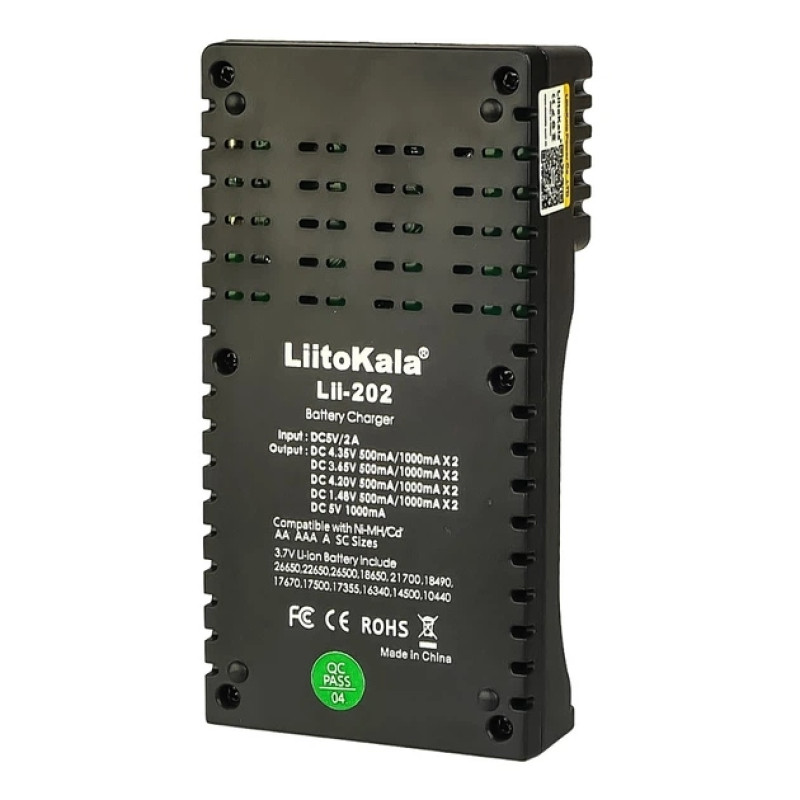 Зарядное устройство LiitoKala Lii‑202, универсальное (для 18650, AA, AAA)