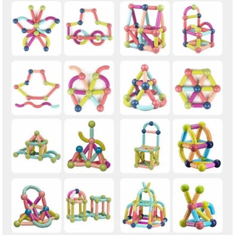 Магнітний конструктор SKY Magnetic Sticks, 26 паличок, 10 кульок, 36 деталей