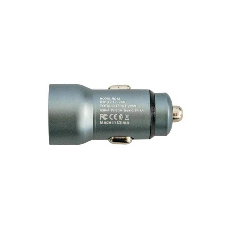 Автомобильное зарядное устройство HC12, Type-C и USB, 12–24 В