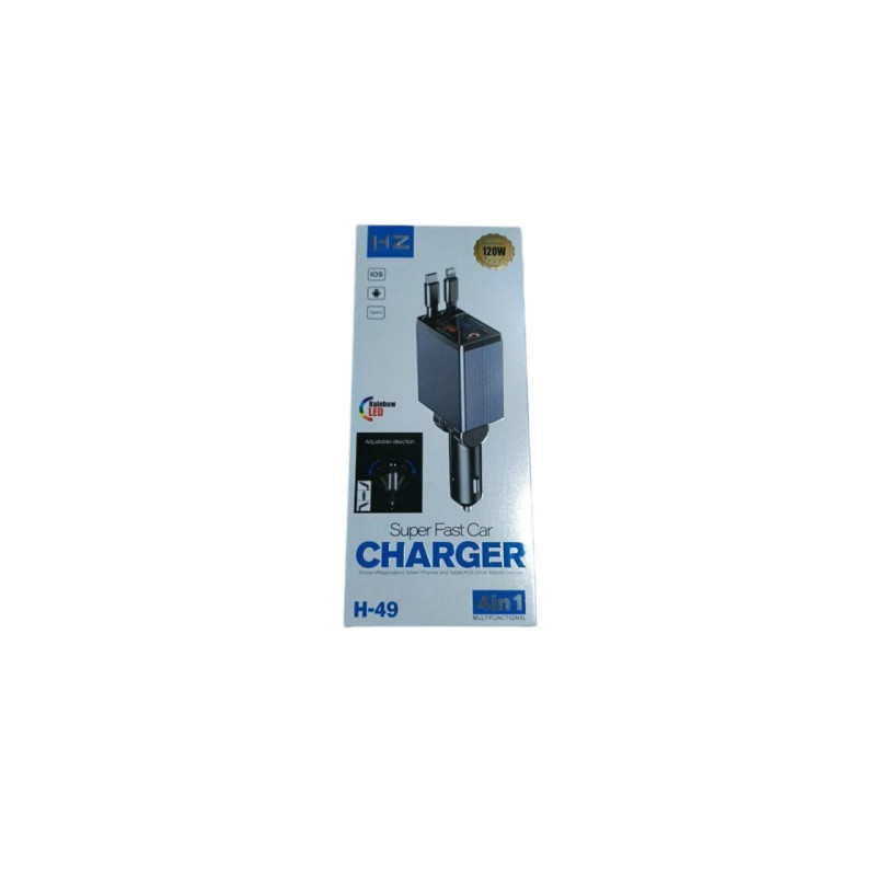 FM-трансмітер H-49, 4 в 1, зі швидкою зарядкою, Type-C, USB, Lightning