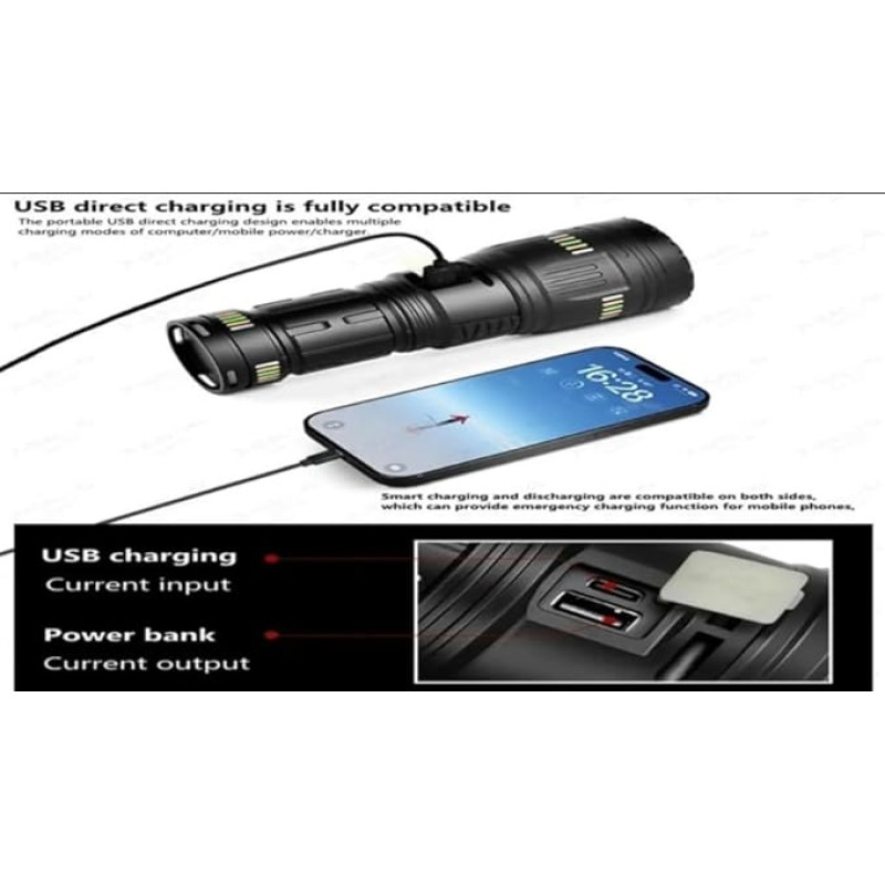 Ліхтарик ручний Bailong BL CB W518, акумуляторний, LED