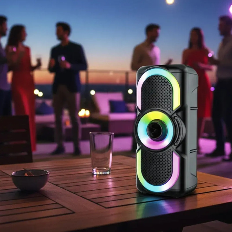 Портативна колонка E-4203 BT, Bluetooth, 16Вт, RGB-підсвічування