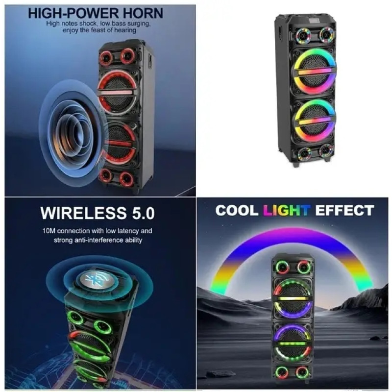 Акустична система ZQS8231, з Bluetooth 5.0, 2 радіомікрофонами, USB, SD, FM