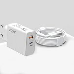 Мережевий зарядний пристрій 200W з USB-C та USB-A, кабель Type-C- Замовити за ціною 208 грн.