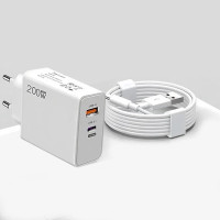 Сетевое зарядное устройство 200W с USB-C и USB-A, кабель Type-C