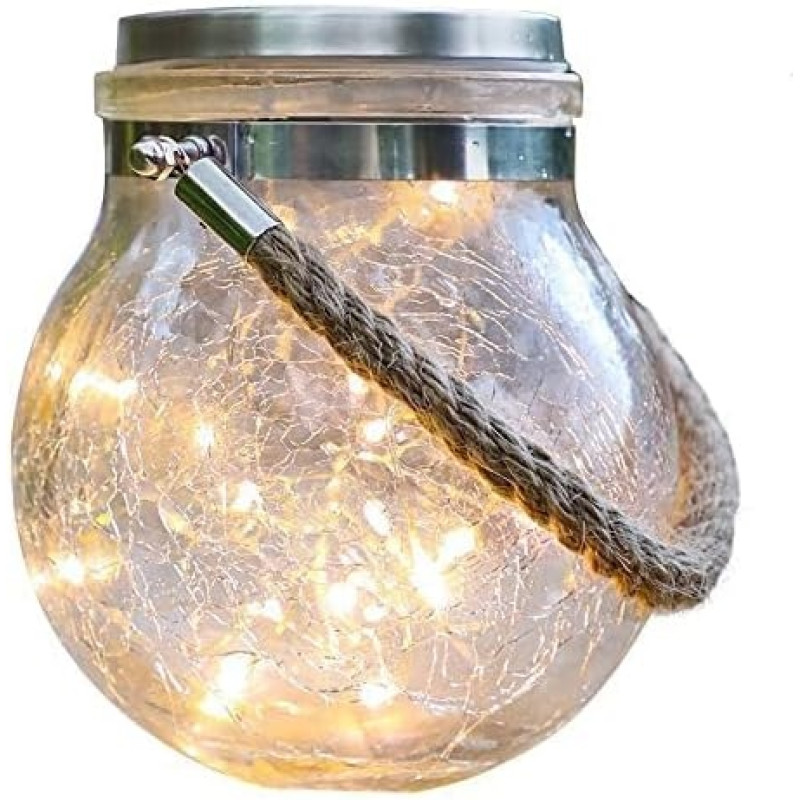 Садовий сонячний світильник Garden Light Jar, скляна LED куля, 20 світлодіодів, IP65