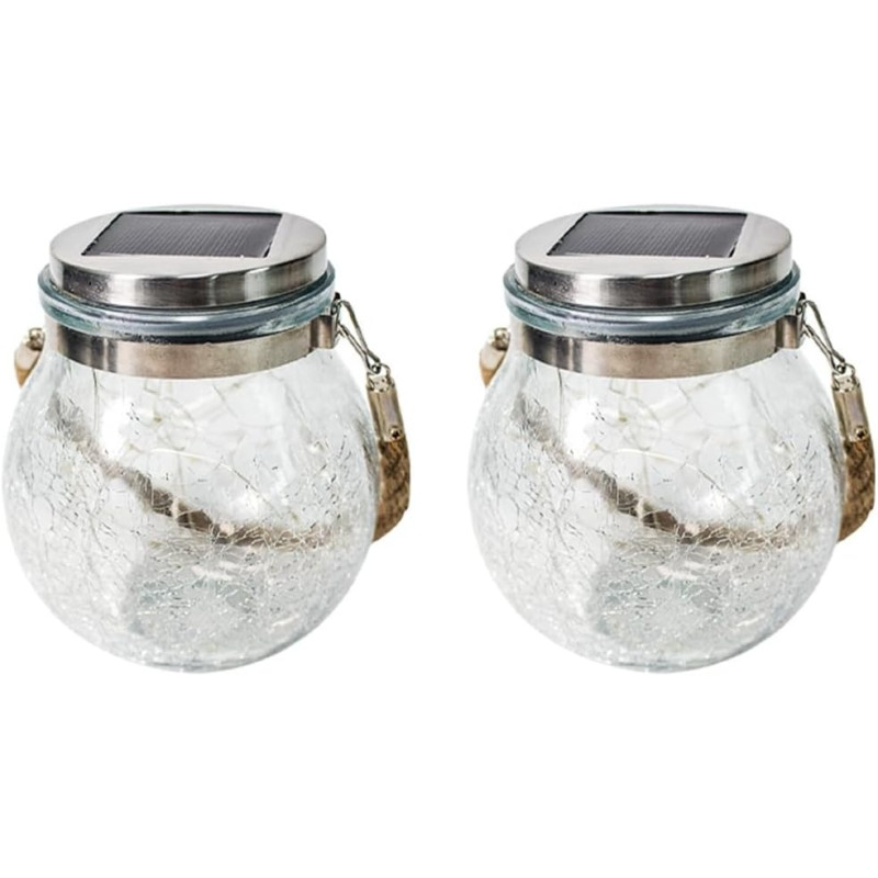 Садовий сонячний світильник Garden Light Jar, скляна LED куля, 20 світлодіодів, IP65
