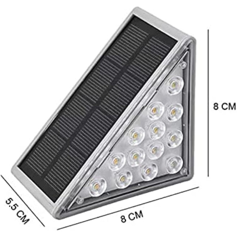 Садовый солнечный светильник для лестниц, 8 LED, 8×8×5,5 см,- Замовити за ціною 218 грн.
