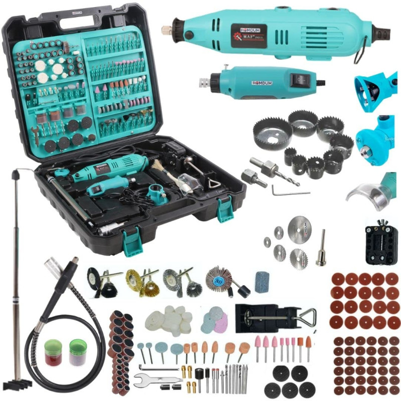 Багатофункціональна шліфувальна міні-машинка Tools, 130 Вт, набір 350 предметів