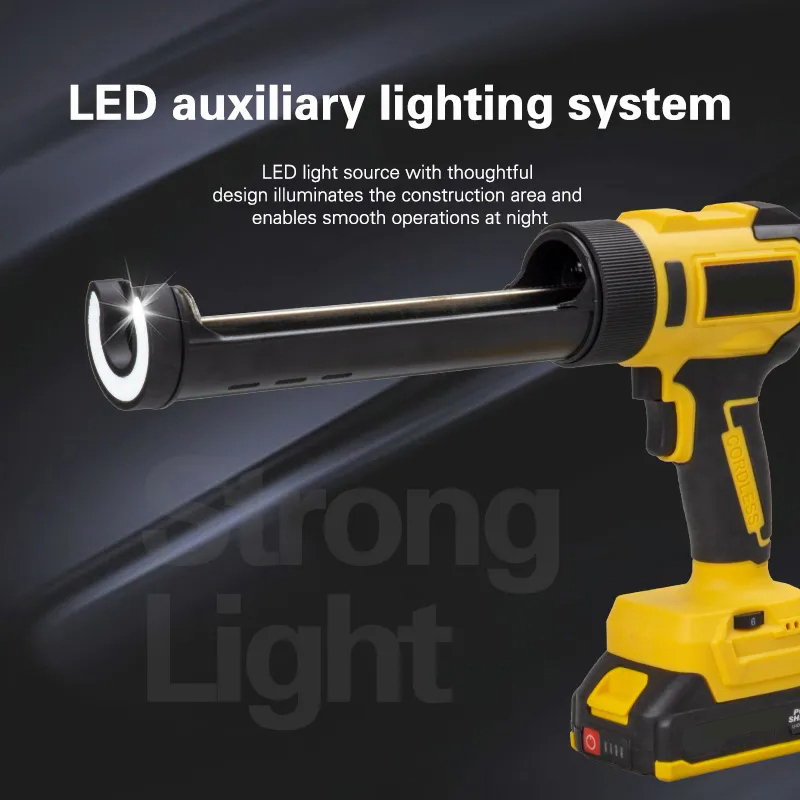 Акумуляторний пістолет для герметика CB-3982, з LED-підсвічуванням, 64V