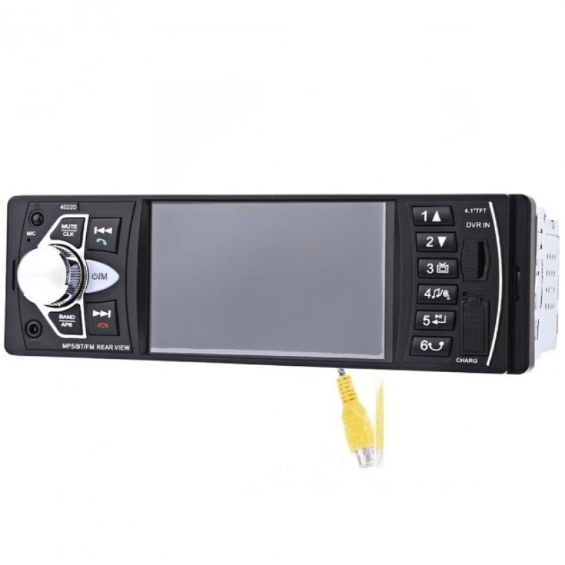 Автомагнітола 1DIN 4070, з екраном 4.1", MP5, Bluetooth, USB, TF, FM, AUX, 4 виходи