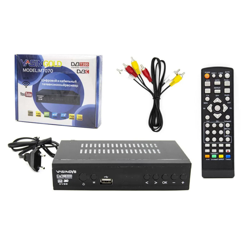 ТВ-приставка T2 Yasingold M7070, DVB-T2, 1080p, з дисплеєм, USB, Wi-Fi підтримка