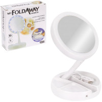 Дзеркало косметичне LED Mirror Light XJ-988, подвійне, з підсвічуванням, складне, USB/батарейки