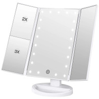 Дзеркало косметичне SUPERSTAR Magnifying Mirror, складне, з LED-підсвічуванням