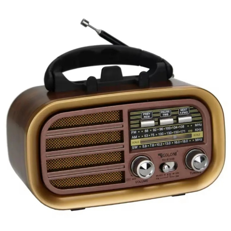 Радіоприймач GOLON RX-BT638, з акумулятором, Bluetooth, USB та SD- Замовити за ціною 495 грн.
