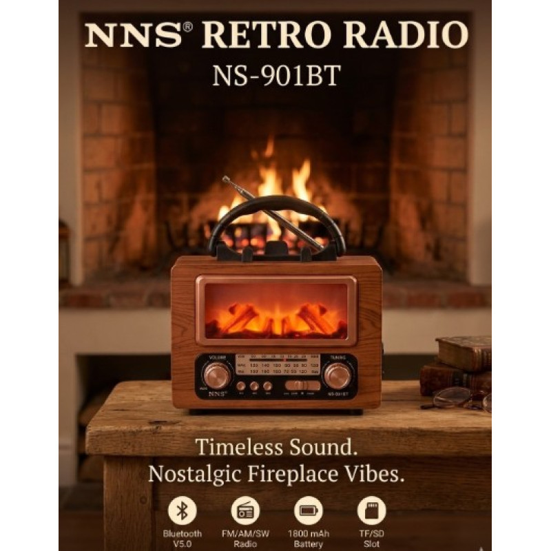 Радиоприёмник GOLON NS-901BT, с аккумулятором, Bluetooth, USB и подсветкой