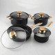 Набір посуду COOKWARE SET G-A12, 8 предметів, керамічне покриття, каструлі 20 та 24 см, сковорода 26 см, ківш 18 см