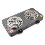 Електроплита Domotec MS-5802, 2 конфорки, спіральна, 2000 Вт