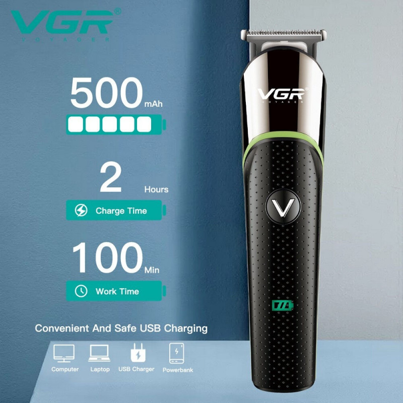 Тример акумуляторний VGR V-191, 4 насадки, USB-C
