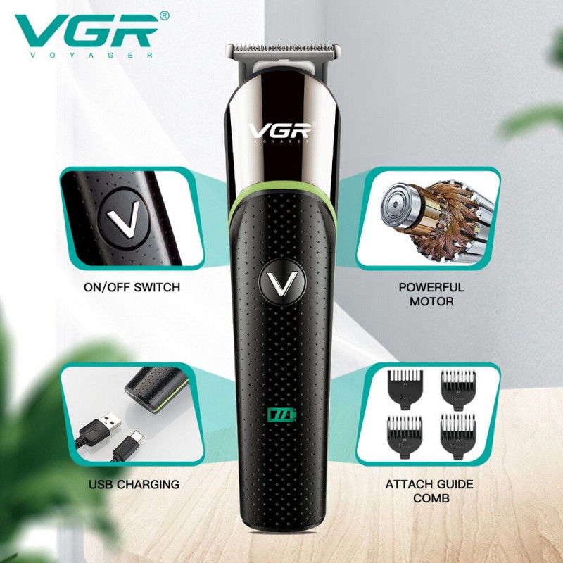 Триммер аккумуляторный VGR V-191, 4 насадки, USB-C