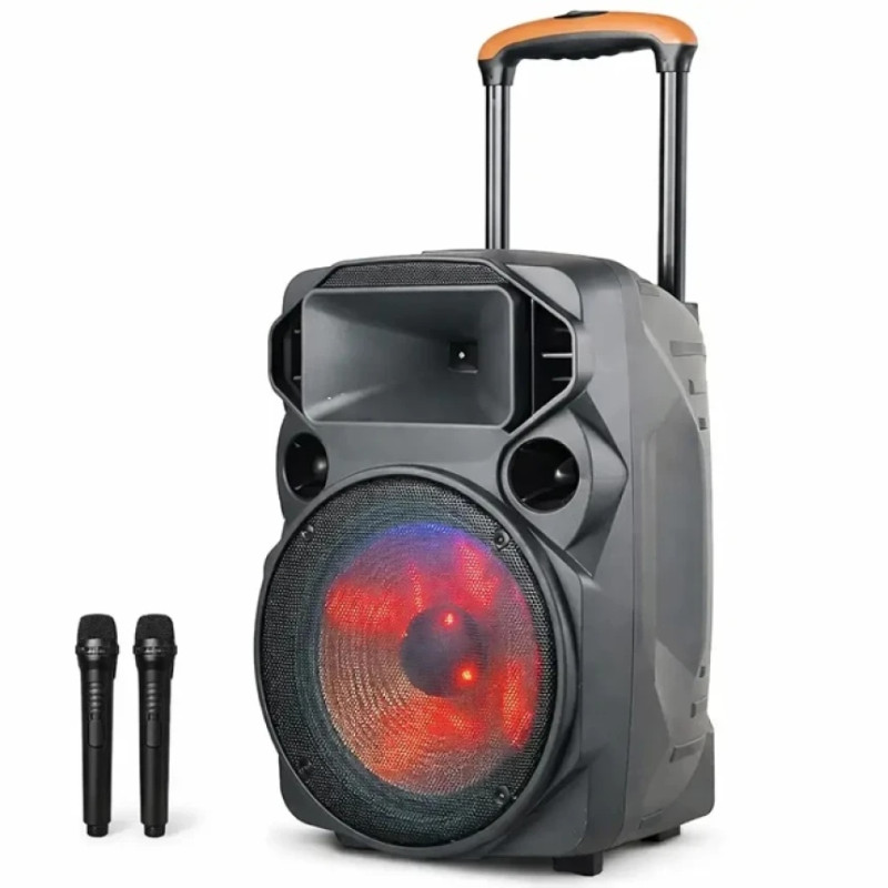 Портативная колонка Su-Kam SU 612, Bluetooth, USB, SD, караоке, 2 микрофона