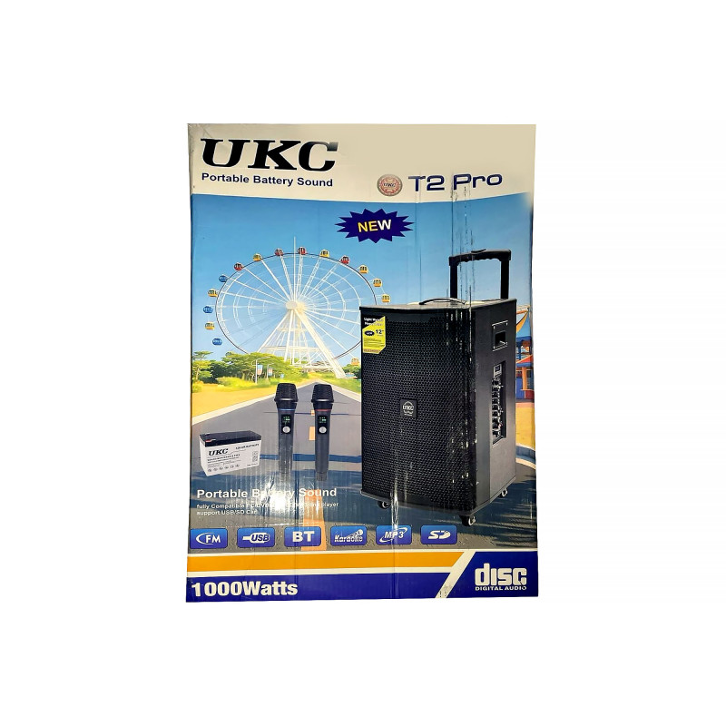 Портативная колонка T2 Pro, Bluetooth, USB, FM, караоке, 1000W