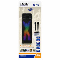 Портативная колонка T8 Pro, Bluetooth, USB, FM, караоке, до 2000W