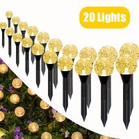 Садовый светильник Garden Light, шарообразный с пузырьками, на солнечной батарее, 20 шт(1уп)