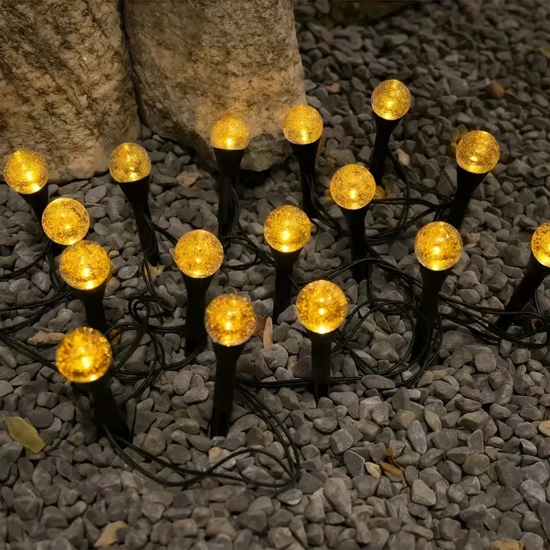 Садовый светильник Garden Light, шарообразный с пузырьками, на солнечной батарее, 20 шт(1уп)