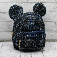 Рюкзак Ears з вушками, 21×18×12 см, тканина твідова, передня кишеня