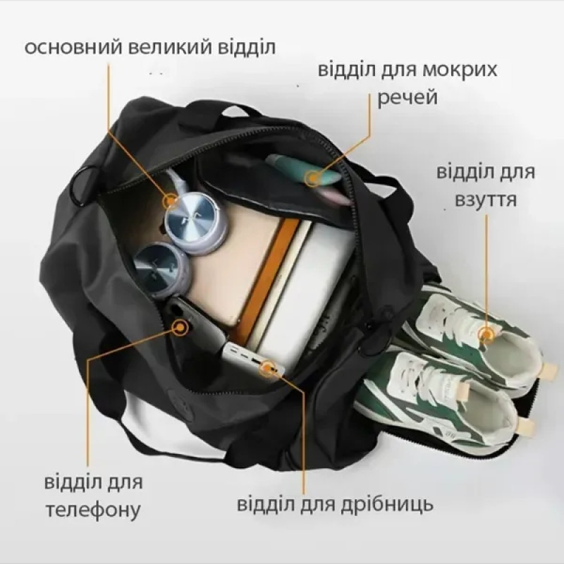 Сумка спортивная дорожная, 30 л, с отделением для обуви и карманом для влажных вещей- Замовити за ціною 608 грн.