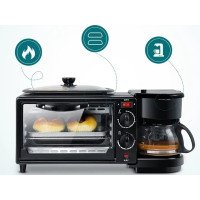 Многофункциональная кухонная машина Domotec MS-5308B, 3 в 1, электрическая печь, гриль и кофеварка
