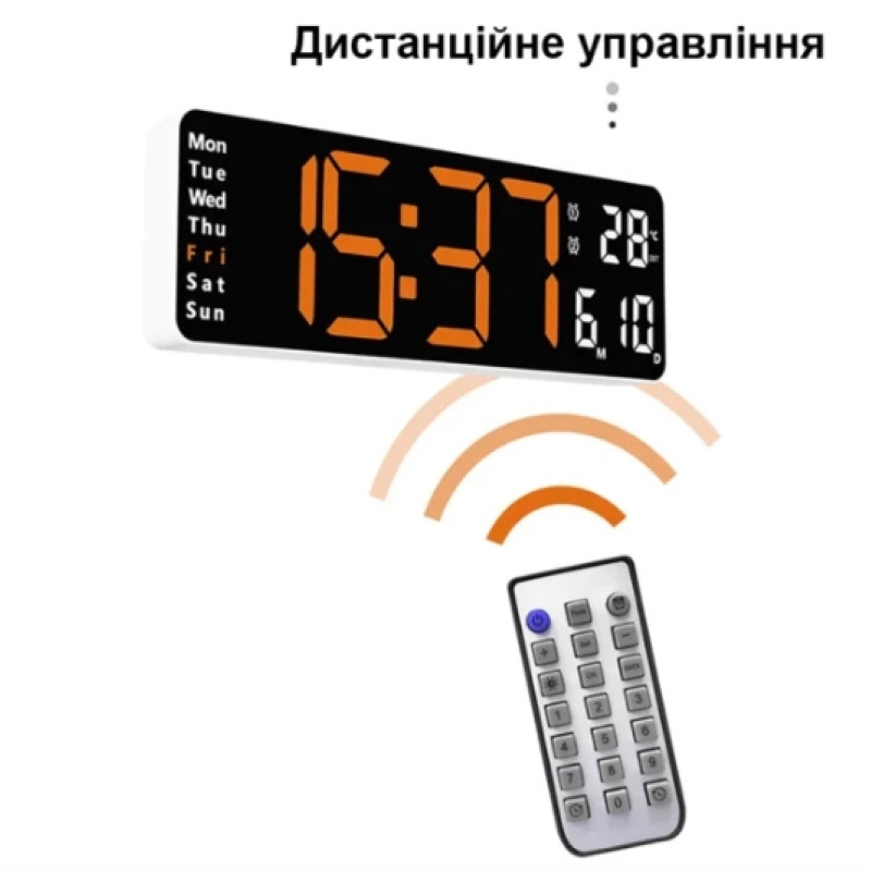 Настенные и настольные часы GH0707, LED-дисплей, термометр, календарь, будильник