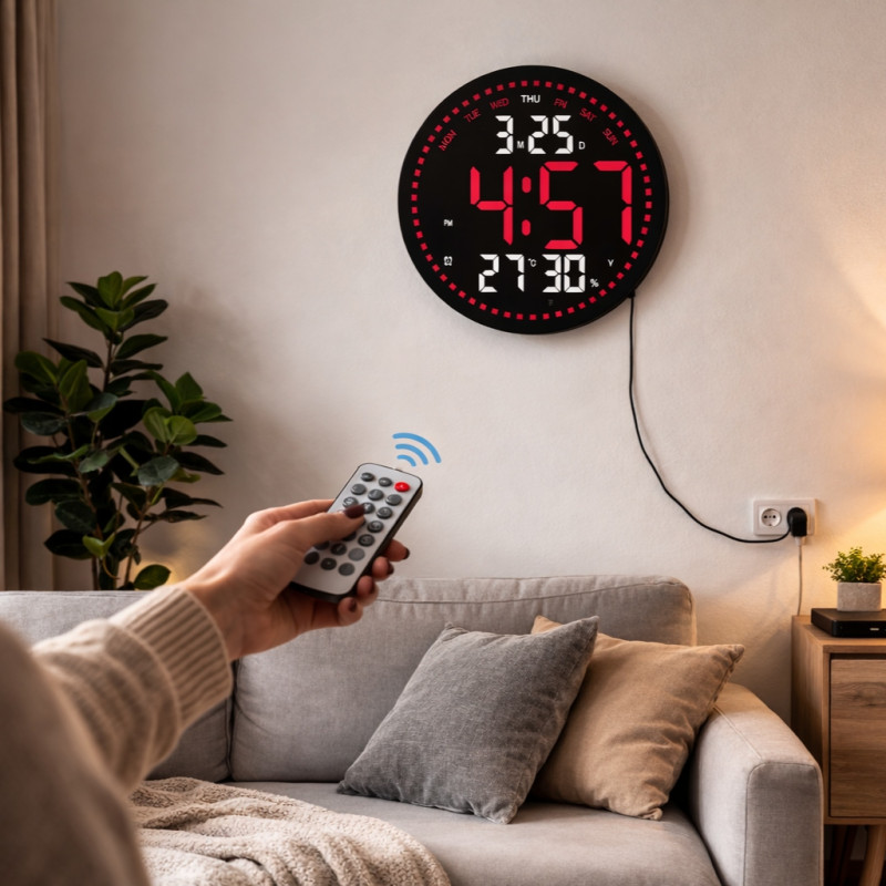 Настінний годинник з Bluetooth і пультом управління 2828, LED-дисплей