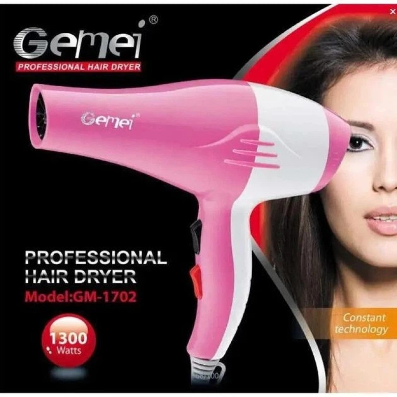 Фен для волос Gemei GM-1702, 1300 Вт