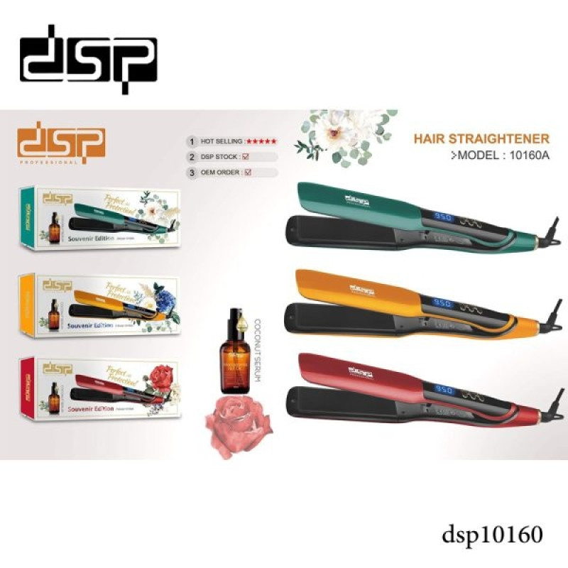 Випрямляч для волосся DSP 10160A, з керамічними пластинами