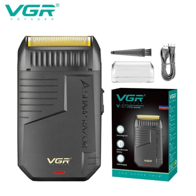 Электробритва VGR V-375, сеточная, с выдвижным триммером, LED-дисплеем- Замовити за ціною 282 грн.