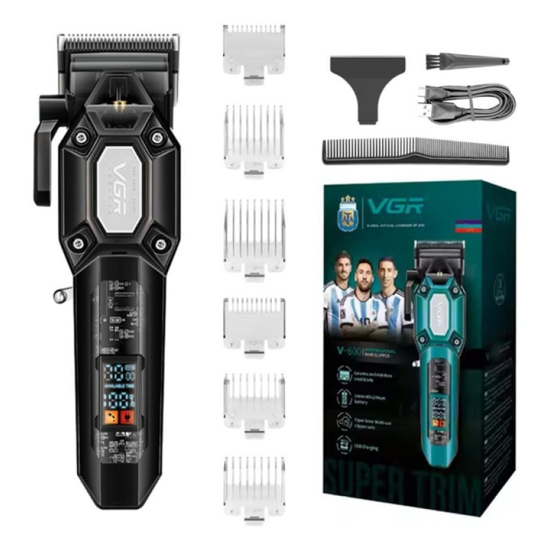 Машинка для стрижки VGR V-600, LCD-дисплей, USB Type-C