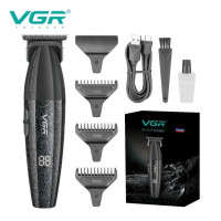 Триммер VGR V-640T, аккумуляторный, LED-дисплей, USB Type-C, 3 насадки