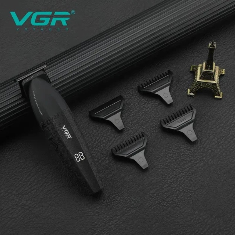Тример VGR V-640T, акумуляторний, LED-дисплей, USB Type-C, 3 насадки