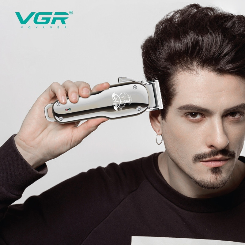 Машинка для стрижки VGR V-678, акумуляторна, LED-індикатор, USB