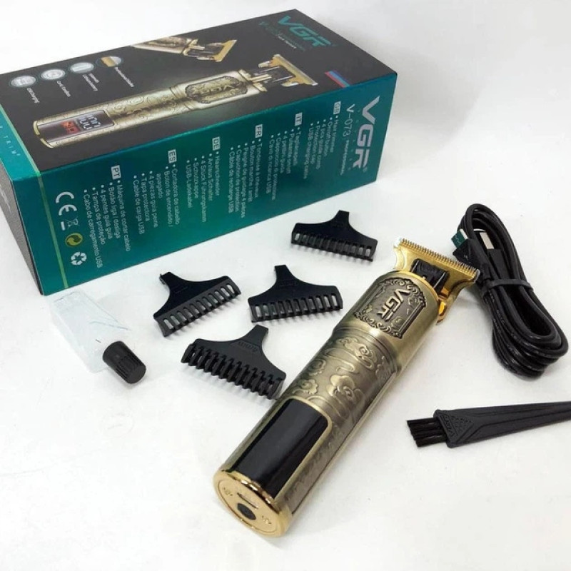 Триммер VGR V-073, аккумуляторный, 4 насадки, USB